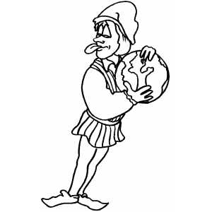 Man With Globe Coloring Sheet 