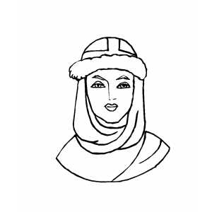 Noblewoman Face Coloring Sheet 