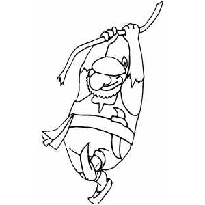 Pirate Holding Rope Coloring Sheet 