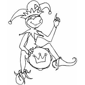 Pointing Up Jester Coloring Sheet 