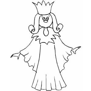 Princess In Long Dress Coloring Sheet 