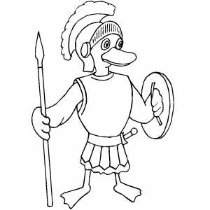 Roman Duckling Soldier Coloring Sheet 
