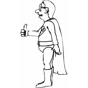 Superhero Thumbs Up Coloring Sheet 