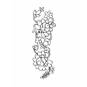 Flowers Bounded Ornament Coloring Sheet 
