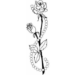 Roses And Pearls Coloring Sheet 