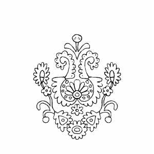 Straight Flowers Ornament Coloring Sheet 