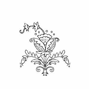 Three Flowers Ornament Coloring Sheet 