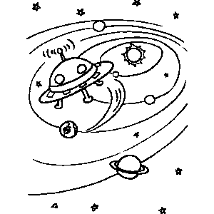 Alien Spaceship Coloring Sheet 