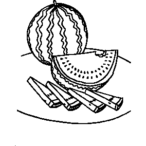 Watermelon Coloring Sheet 