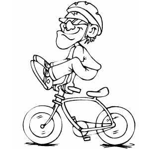 Cyclist Doing Dangerous Stunt Coloring Sheet 