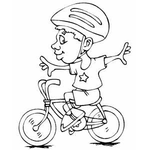 Cyclist Doing Stunt Coloring Sheet 