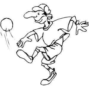 Man Kicking Ball Coloring Sheet 