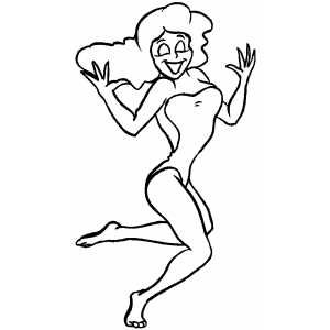 Swimsuit Woman Coloring Sheet 