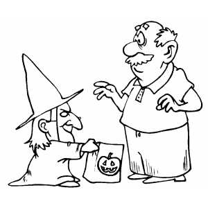Gnome Trick Or Treat Coloring Sheet 