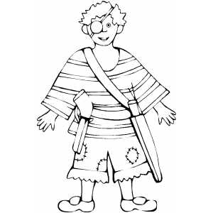 Pirate Costume Coloring Sheet 