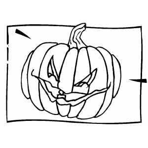 Pumpkin In Frame Coloring Sheet 