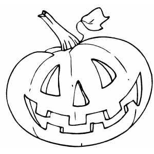 Pumpkin With Leaf On Top Coloring Sheet 