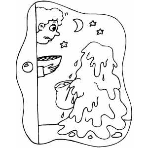 Slime Trick Or Treating Coloring Sheet 