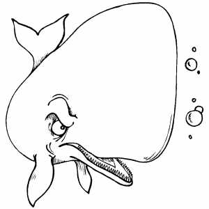 Angry Whale Coloring Sheet 