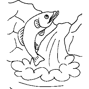Fish Jumping Coloring Sheet 