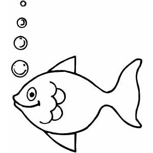 Fish Making Bubbles Coloring Sheet 