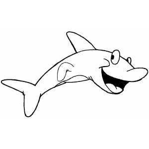 Happy Shark Coloring Sheet 