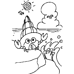 Hermit Crab Coloring Sheet 