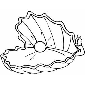 Oyster With Pearl Coloring Sheet 