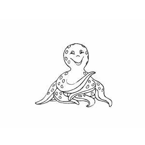 Smiling Octopus Coloring Sheet 