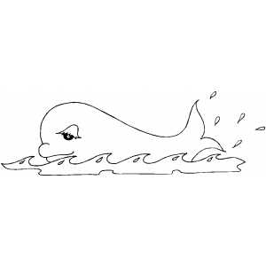 Swimming Sad Whale Coloring Sheet 