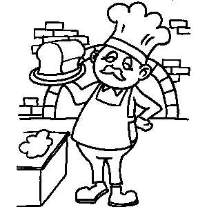 Baker with Bread Coloring Sheet 