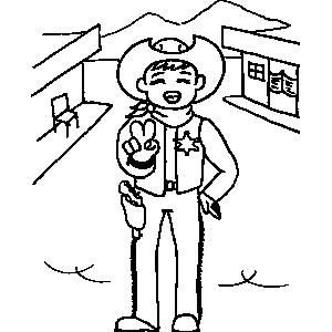 Cowboy Coloring Sheet 