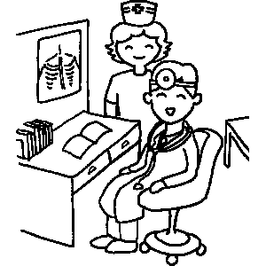 Doctor and Nurse Coloring Sheet 