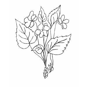 Three Flowers In Ground Coloring Sheet 