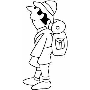 Backpacker Coloring Sheet 