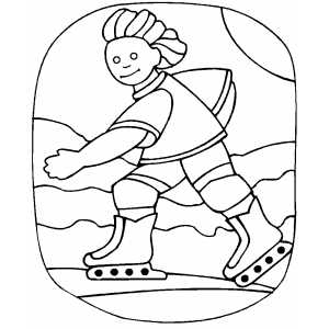 Inline Skating At Mountains Coloring Sheet 