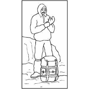 Man Resting On Mountain Coloring Sheet 