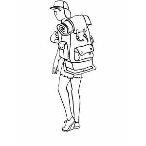 Moving Backpacker Coloring Sheet 