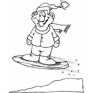 Smiling Snowboarder Coloring Sheet 