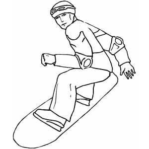 Snowboarder Guy Coloring Sheet 