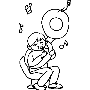 Tuba Player Coloring Sheet 