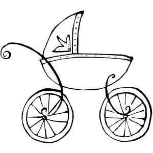 Baby Carriage Coloring Sheet 