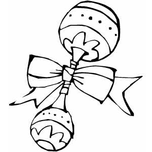 Baby Rattle Coloring Sheet 