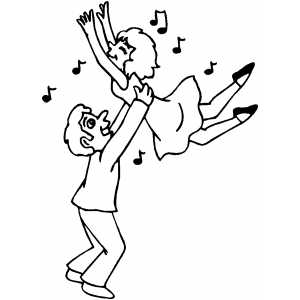 Couple Dancing Coloring Sheet 