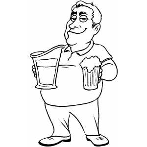 Guy With Beer Coloring Sheet 