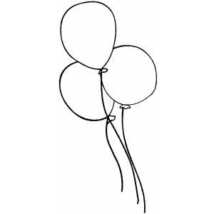 Three Flying Balloons Coloring Sheet 