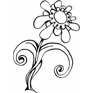 Daisy Toward To Sun Coloring Sheet 