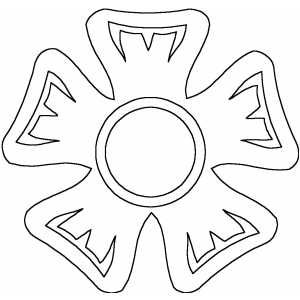 Five Petals Flower Coloring Sheet 