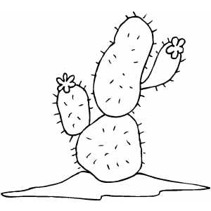 Smiling Cactus Coloring Sheet 