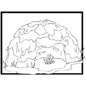 Bushman Hut Coloring Sheet 